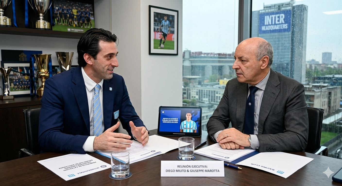 Diego Milito negocia con Inter: ¿Logrará que Valentín Carboni siga en Racing?