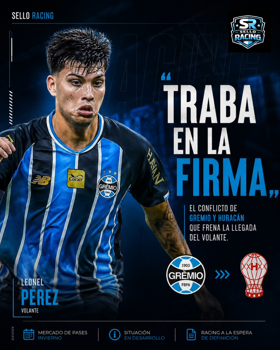 La traba legal que demora la firma de Leonel Pérez con Racing