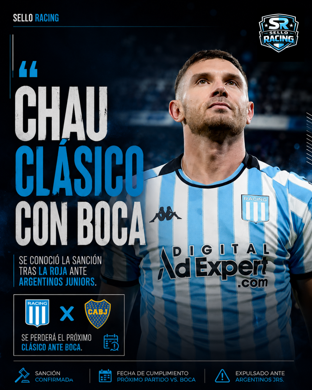 Duro golpe para la Academia: Adrián 'Maravilla' Martínez recibió tres fechas de suspensión y se pierde el clásico ante Boca
