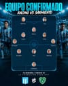 Racing vs. Sarmiento: hora, formaciones y la necesidad urgente de cortar la racha en el Cilindro