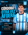 Mala pata en Racing: Leandro Córdoba se volvió a lesionar y es baja ante Sarmiento